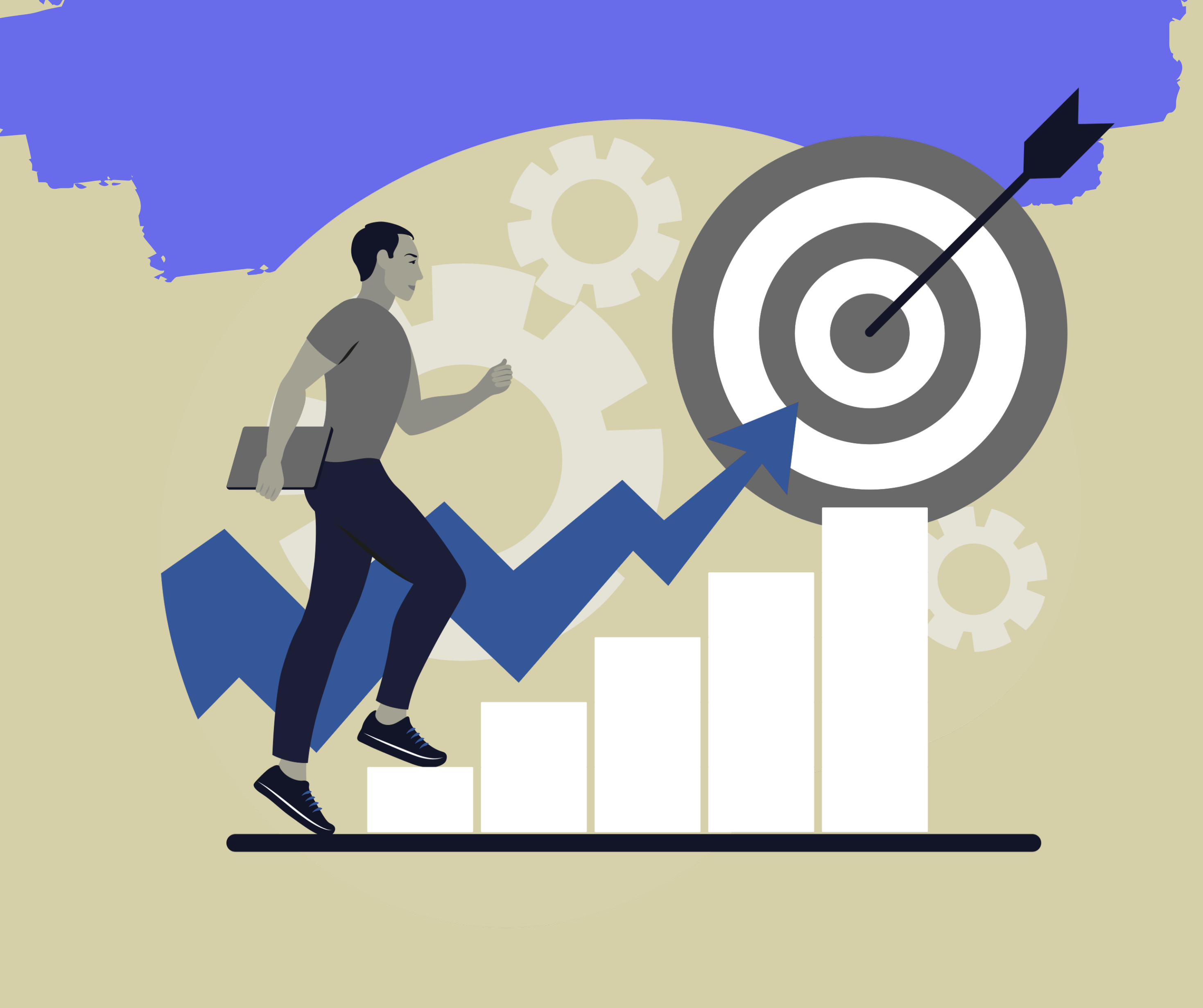 Blue Grey Illustration Business Goals